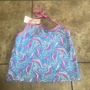 vineyard vines Swirly Seahorse tankini size 10-12  color cornflower NWT